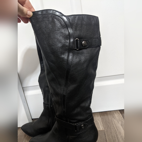 #33.Cirka Joan David Leather Wedge Tall Boots: Size: 9 1/2M. READ - Picture 4 of 17